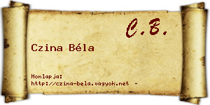 Czina Béla névjegykártya